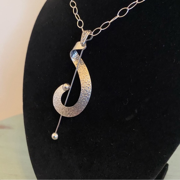 Vintage Modernist .925 Sterling Necklace - Picture 12 of 13